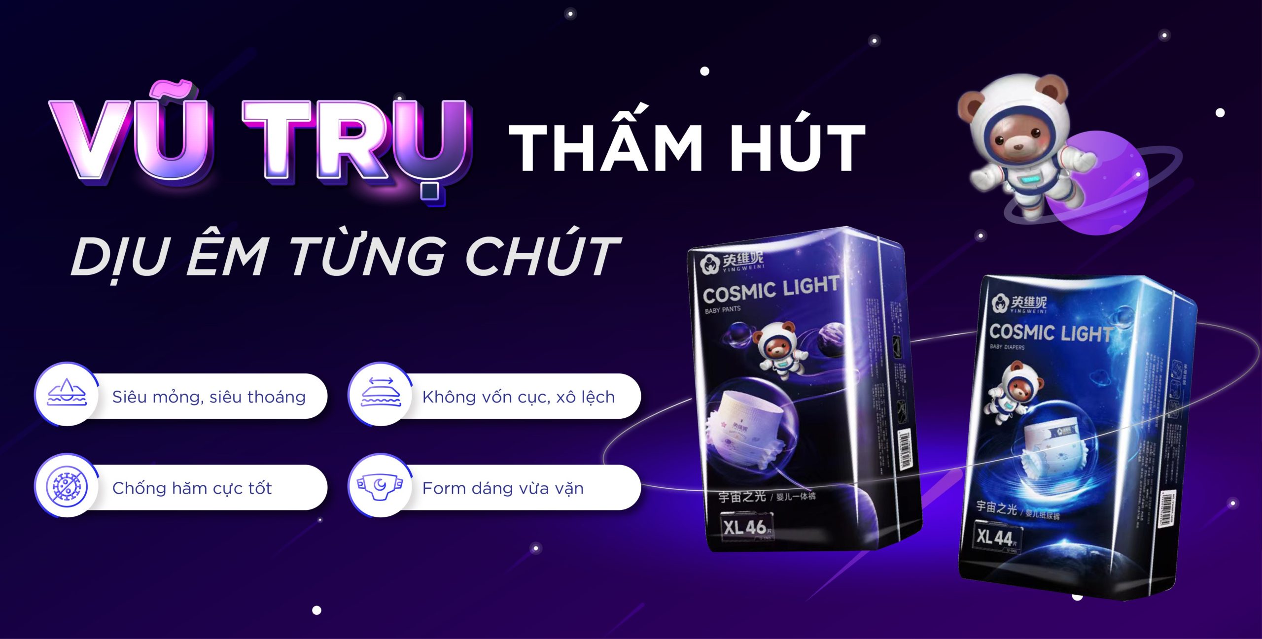 Cosmic light vũ trụ thấm hút dịu êm từng chút